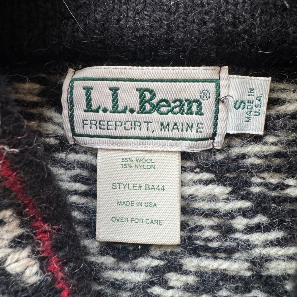 Vintage LL Bean Nordic Fair Isle Wool Cardigan - Picture 5 of 8